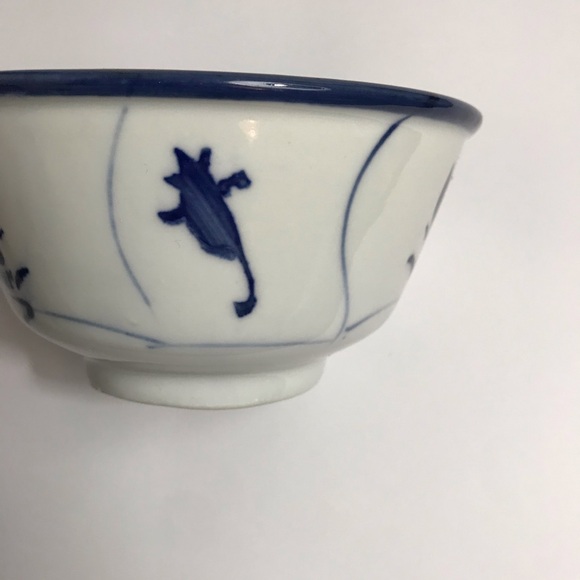 Rare Chinese Blue White Floral Porcelain Rice Noodle Bowls-Vintage set of 2 - Picture 5 of 8